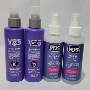 Alberto VO5 Haircare Set 2x Detangling Spray 10 & 2x Hair Scalp Oil Spray 5oz